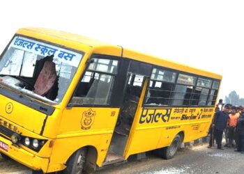 जनकपुरधाममा स्कूल बसको ठक्करबाट विन्धीमा एक महिलाको मृत्यु ६ घाइते