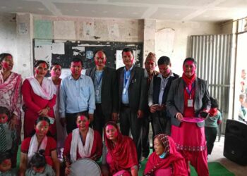 बाजागाजा सहित सत्यश्वर शिवशक्ति आ. वि.मा हाेली कार्यक्रम, विद्यार्थी दंग