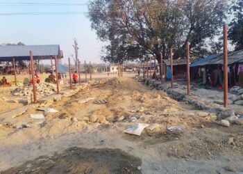 सिङ्गौलका बनस्थली हाटबजारमा १६ कोठे ट्रस निर्माण शुरु