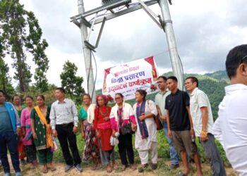 बागमती प्रदेश सभा सदस्य पुलामीद्वारा बकैया-१ आहाल डाँडामा विधुत प्रसारण उदघाट्न