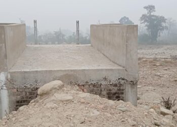 धनसार खोला झोलुङ्गे पुल निर्माण कार्य अधुरो, विद्यार्थीहरु बढी मर्कामा