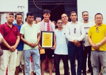 राष्ट्रिय खेलाडी गौतमलाई वडा नं. ५ द्वारा नगदसहित सम्मान