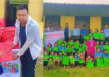 बकैया गाउँपालिका वडा नं. १ द्वारा गरीब, विपन्न र जेहेन्दार विद्यार्थीलाई कपी वितरण
